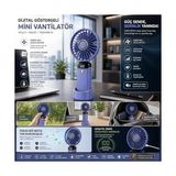 Yağmur Store Dijital Göstergeli Mini Vantilatör, Şarjlı Masaüstü Vantilatör, Taşınabilir 12000 Rpm El Fanı, Ergonoik Tasarım, Kademeli ve Sessiz Çalışma, Soğutucu Mini El Fanı, El Tipi ve Masaüstü Kullanım