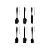 Yağmur Store Drongo Isıya Dayanıklı Yanmaz Yapışmaz Silikon Spatula Seti 6 Parça Siyah Noktalı - 0,5 x 7 cm