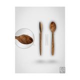 Yağmur Store El Yapımı Zeytin Ağacı Tahta Kaşık 22 cm | Doğal Ahşap Mutfak Kaşığı | Dayanıklı Servis ve Yemek Kaşığı - 0,5 x 7 cm