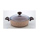Yağmur Store Falez Creamy Granitec 26 cm Kısa Granit Tencere - 51R-Turuncu - 1 L