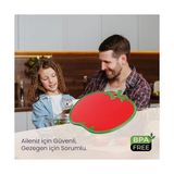 Yağmur Store Hobby Life Meyve Şekilli Kesim Panosu ve Sunum Tabağı – Domates ve Limon Tasarımlı, Su Taşmasını Önleyen Kenarlı Doğrama Tahtası (Domates) - Ahşap