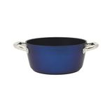 Yağmur Store Master Titanium 24CM Tencere, Çelik Kulp, Özel Çerçeveli Cam Kapak Metalik Mavi