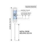 Yağmur Store Mutfak Tipi Dijital Yemek Termometresi | LCD Ekranlı ve Koruma Kılıflı | Et Pişirme Derecesi ve Sıvı Sıcaklık Ölçer | Hassas Sensörlü-Tüm Yemekler Için Uygun