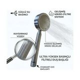 Yağmur Store Paslanmaz Inox El Duş Başlığı, Yüksek Basınçlı, Mikro Filtre Sistemli, Kaydırmaz Yüzey