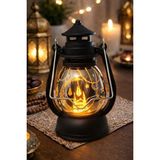 Yağmur Store Pilli LED Işık, Askılı Fener Süsü Sarı Işıklar Peri Işıkları Aydınlatmalı Şerit LED Ramazan Süsü LED Işık Siyah