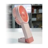 Yağmur Store Şarjlı Mini El Fanı Standlı Çantaya Kemere Asılabilir, 3 Modlu Güçlü Serinletici Vantilatör Pervane (Pembe)