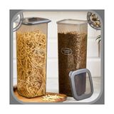 Yağmur Store Şeffaf Kare Saklama Kabı Silikon Kapak Hava Geçirmez Kuru Baklagil Kahve Bakliyat Makarna Kuruyemiş Kutusu Çeyiz Seti (2 Adet, 2000 Ml)