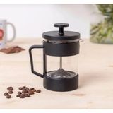 Yağmur Store Siyah Mika French Press Kahve Demleme Sürahisi, Cam ve Metal Gövde, 350 ml Kapasiteli, Bitki Çayı Demliği