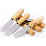 Yağmur Store Terayağ Bal Çikolata Bıçağı, 6 Lı Ahşap Saplı Kahvaltı Spatulası - 0,5 x 7 cm