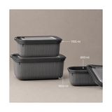 Yağmur Store Vakumlu Silikon Kapaklı Plastik Saklama Kabı Seti, 3.5 Litre, Mikrodalga ve Derin Dondurucu Için, Gıda Depolama Kutusu, Mutfak Düzenleyici Organizer (600/1100/1800 Ml) (Antrasit, Dikdörtgen)