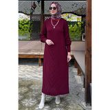 Yağmur Triko Elbise Bordo - Fashion - Standart