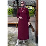 Yağmur Triko Elbise Bordo