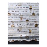 yağmur zebra Coffe Kahve Kupa Desenli Zebra Stor Mutfak Perdesi