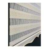 yağmur zebra Versace Desenli Sarı Sim Detaylı Zebra Stor Perde