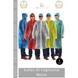 #yağmurluk Su Geçirmez Kapüşonlu Polietilen Dayanıklı Pratik Hafif Kullan At Yağmurluk Beyaz - Standart - Çok Renkli