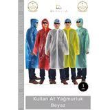 #Yağmurluk Su Geçirmez Kapüşonlu Polietilen Dayanıklı Pratik Hafif Kullan At Yağmurluk Beyaz