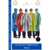 #yağmurluk Su Geçirmez Kapüşonlu Polietilen Dayanıklı Standart Beden Hafif Kullan At Yağmurluk Mavi - Çok Renkli