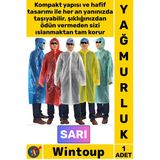 #Yağmurluk Su Geçirmez Pratik Kapüşonlu Hafif Dayanıklı Ekonomik Koruyucu Kullan At Yağmurluk Sarı