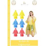 #Yağmurluk Su Geçirmez Pratik Standart Beden Ekonomik Paket Tek Kullanımlık Yağmurluk - 10 Adet