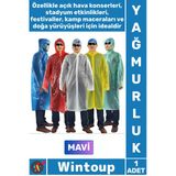 #Yağmurluk Su Geçirmez Şeffaf Kapüşonlu Pratik Dayanıklı Festival Konser Kullan At Yağmurluk Mavi