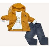 Yağmurluk-Sweat-Kot Pantolon Takım - Taba - 3 Yaş