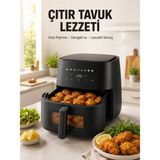 Yağsız Yemek Pişirme Için Dijital Air Fryer Fritöz - 001-Renkli
