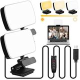 Yahenda 2 paket Video konferans aydınlatma paneli webcam aydınlatma uzaktan çalışma için klip 120 LED boncuk 3000K-6500K USB kablosu 3 renk selfie dolgu ışığı canlı akış bilgisayar çevrimiçi toplantı