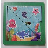 Yaho Oyuncağın Doğal Hali Ahşap Puzzle Tangram 7 Parça Eğitici Renkli
