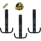 Yahya Noktalı Portmanto Vestiyer Askısı Metal Mat Siyah 3’lü