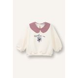 Yaka Detaylı Çiçekli Sweatshirt Kız Bebek
