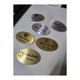 YAKA İSİMLİK OVAL METAL PREMIUM 5 ADET MIKNATISLI (eczane,dentist,eczacı,cafe,...)