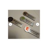 Yaka Kartı Metal Kişiye Özel Baskılı 5 Adet (Klinik-Eczane-Cafe-Okul) - Gümüş