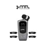 Yaka Klipsli Mono Makaralı Bluetooth Kulaklık Çift Telefon Destekli Mt920 beyaz