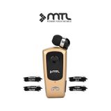 Yaka Klipsli Mono Makaralı Bluetooth Kulaklık Çift Telefon Destekli Mt920 gold