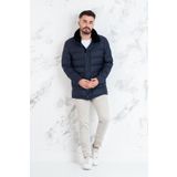 YAKA KÜRKLÜ REGULAR FİT ERKEK ŞİME MONT LACİVERT 48