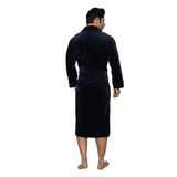 Yaka Piramit Jakar Bambu Pamuklu Erkek Sabahlık Lacivert 4XL