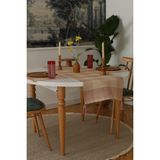 Yakacihome Juta Kırmızı 5 Parça | 4 Parça Amerikan Servis & 1 Parça Püsküllü Runner Jüt Kumaş Sofra Seti - 40 x 140 cm