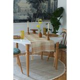 Yakacihome Juta Tarçın 5 Parça | 4 Parça Amerikan Servis & 1 Parça Püsküllü Runner Jüt Kumaş Sofra Seti - 40 x 140 cm
