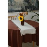 Yakacihome Ziggy Duck Keten Yıkanabilir Leke Tutmaz Acı Kahve Su Taşı Biyeli Runner 40x140 Cm