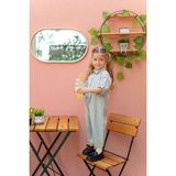 Yakalı Pileli Kız Çocuk Tulum Mint - 3 - 4 Yaş