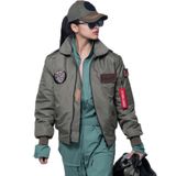 YAKALI Pilot Montu Haki Kumaş Ceket