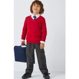 YAKAMEL Çocuk Gri Serj Likrasız Beli Esnek Trend Kolej Kumaş Okul Pantolonu