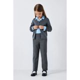 Yakamel Çocuk Likralı Esnek Rahat Beli Lastikli Kumaş Okul Pantolonu - 12 Yaş - 0-Gri