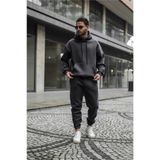 YAKAMEL ERKEK 3 İPLİK İÇİ PUF PAÇASI LASTİKLİ HOODİE EŞOFMAN TAKIMI
