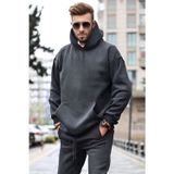 YAKAMEL Erkek 3 iplik Kapşonlu Yaka kalın sweatshirt pamuklu