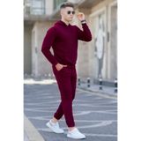 YAKAMEL Erkek 3 İplik Şardonlu Oversize Kalıp Kalın Rahat Pamuklu Spor Eşofman Takımı