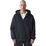 YAKAMEL Erkek Basic FÜME Unisex Tam Fermuar Sweatshirt Hırka