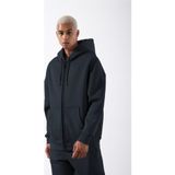 YAKAMEL Erkek FÜME Fermuarlı Kapşonlu Kanguru Cep Basic Sweatshirt Hırka
