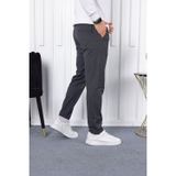 Yakamel Erkek Füme Slim Fit Bilek Boy Esnek Kumaş Yüksek Bel Cepli Kumaş Pantolon