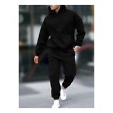 YAKAMEL Erkek Geniş Paça Kışlık Cepli Beli Paçası Lastikli Hoodie Rahat Kesim Eşofman Takımı